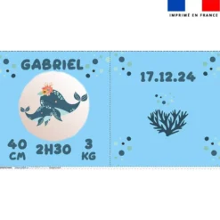 Coupon pour coussin de naissance personnalisé - Animaux de l'océan