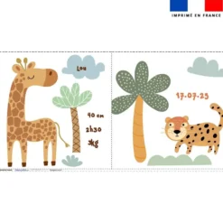 Coupon pour coussin de naissance personnalisé - Animaux savane