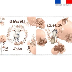 Coupon pour coussin de naissance personnalisé - Agneau aquarelle