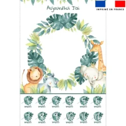 Coupon pour couverture mensuelle bébé motif safari animaux aquarelle