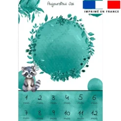 Coupon pour couverture mensuelle bébé motif raton laveur aquarelle
