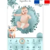 Coupon pour couverture mensuelle bébé motif renard aquarelle