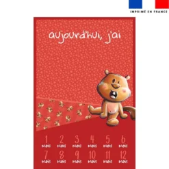 Coupon pour couverture mensuelle motif bébé castor - Création Stillistic