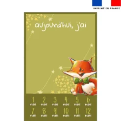 Coupon pour couverture mensuelle bébé motif renard noeud papillon - Création Stillistic