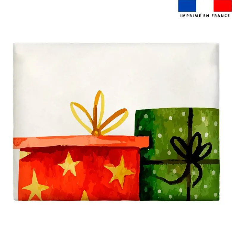 Coupon pour enveloppe en tissu motif Noel aquarelle