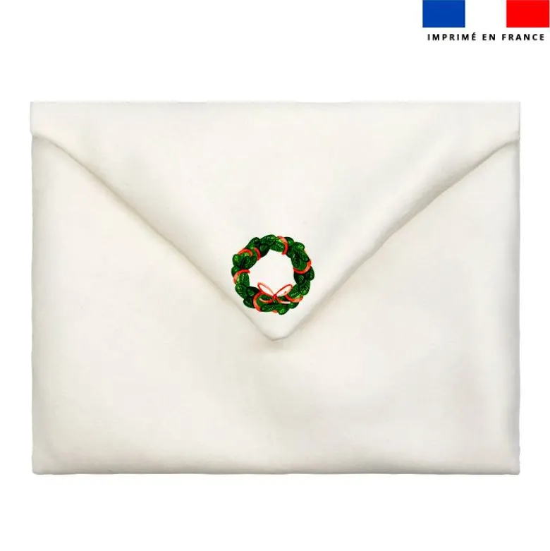 Coupon pour enveloppe en tissu motif Noel aquarelle
