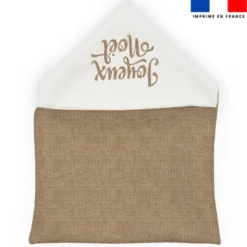 Coupon pour enveloppe en tissu motif joyeux noel effet jute