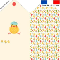 Coupon pour enveloppe en tissu motif petit poussin de Pâques