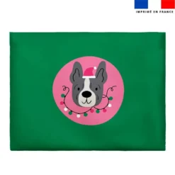 Coupon pour enveloppe en tissu motif chien de Noel