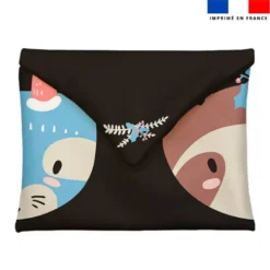 Coupon pour enveloppe en tissu motif animaux pastel