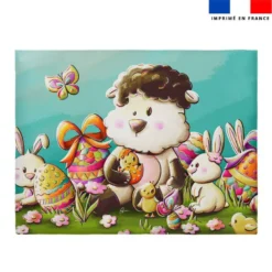 Coupon pour enveloppe en tissu motif mouton et oeufs de Pâques - Création Stillistic