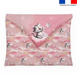 Coupon pour enveloppe en tissu motif Tigre blanc flocons - Création Stillistic