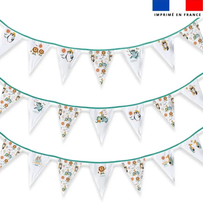Coupon pour fanions motif animaux à la plage