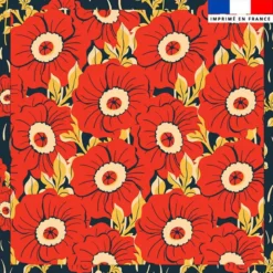 Coupon pour foulard motif coquelicot des champs