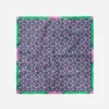 Coupon pour foulard motif fleurs roses et vertes