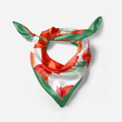 Coupon pour foulard motif fleur de coquelicot
