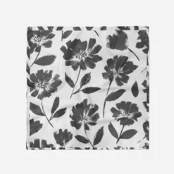 Coupon pour foulard motif fleur sauvage noire