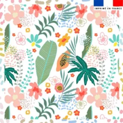 Coupon pour foulard motif plantes tropicales pastel