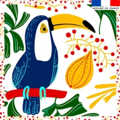 Coupon pour foulard motif toucan tropical