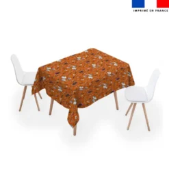 Coupon pour nappe carrée motif fantômes orange - Création Stillistic
