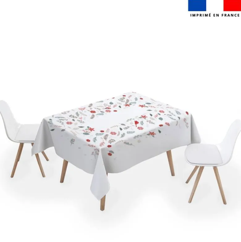Coupon pour nappe de noel carrée blanche motif sweet home