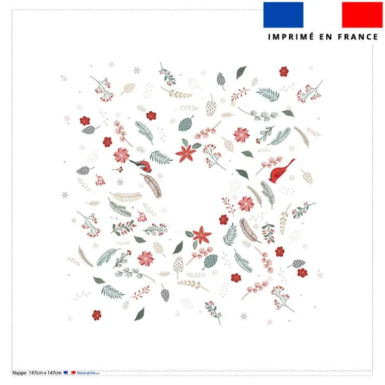 Coupon pour nappe de noel carrée blanche motif sweet home