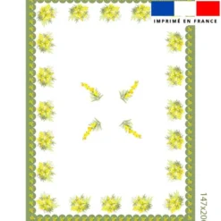 Coupon pour nappe rectangle blanche motif mimosa