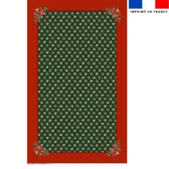 Coupon pour nappe rectangle motif animaux couronne de noel vert - Création Stillistic