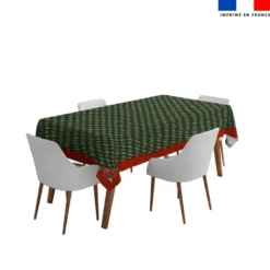 Coupon pour nappe rectangle motif animaux couronne de noel vert - Création Stillistic
