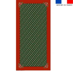 Coupon pour nappe rectangle motif animaux couronne de noel vert - Création Stillistic