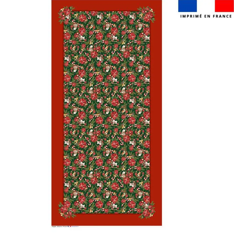 Coupon pour nappe rectangle motif animaux couronne et fleur de noel - Création Stillistic
