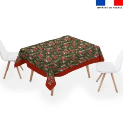 Coupon pour nappe rectangle motif animaux couronne et fleur de noel - Création Stillistic