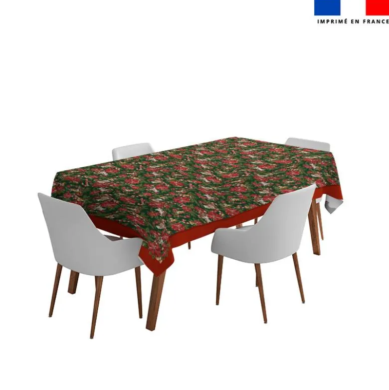 Coupon pour nappe rectangle motif animaux couronne et fleur de noel - Création Stillistic