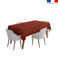 Coupon pour nappe rectangle motif souris de noel rouge - Création Stillistic