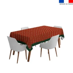 Coupon pour nappe rectangle motif animaux couronne de noel rouge - Création Stillistic