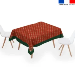 Coupon pour nappe rectangle motif animaux couronne de noel rouge - Création Stillistic