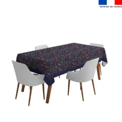 Coupon pour nappe rectangle motif souris de noel bleu - Création Stillistic