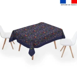 Coupon pour nappe rectangle motif souris de noel bleu - Création Stillistic