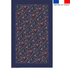 Coupon pour nappe rectangle motif souris de noel bleu - Création Stillistic