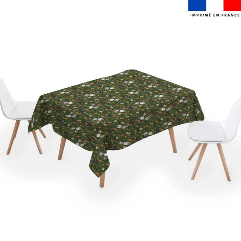 Coupon pour nappe rectangle motif fantômes vert - Création Stillistic