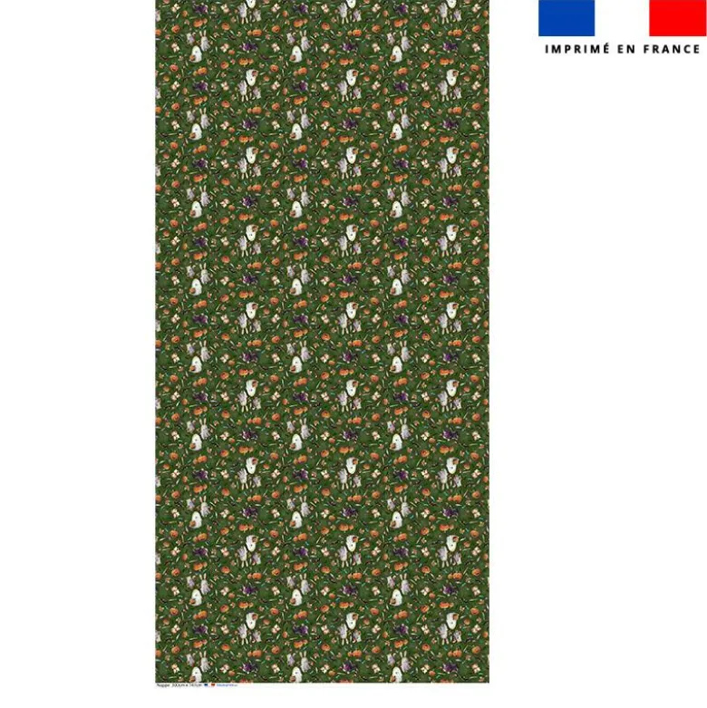 Coupon pour nappe rectangle motif fantômes vert - Création Stillistic
