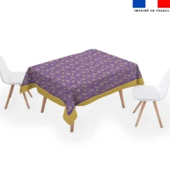 Coupon pour nappe rectangle motif mini poule et oeufs de Pâques violet - Création Stillistic