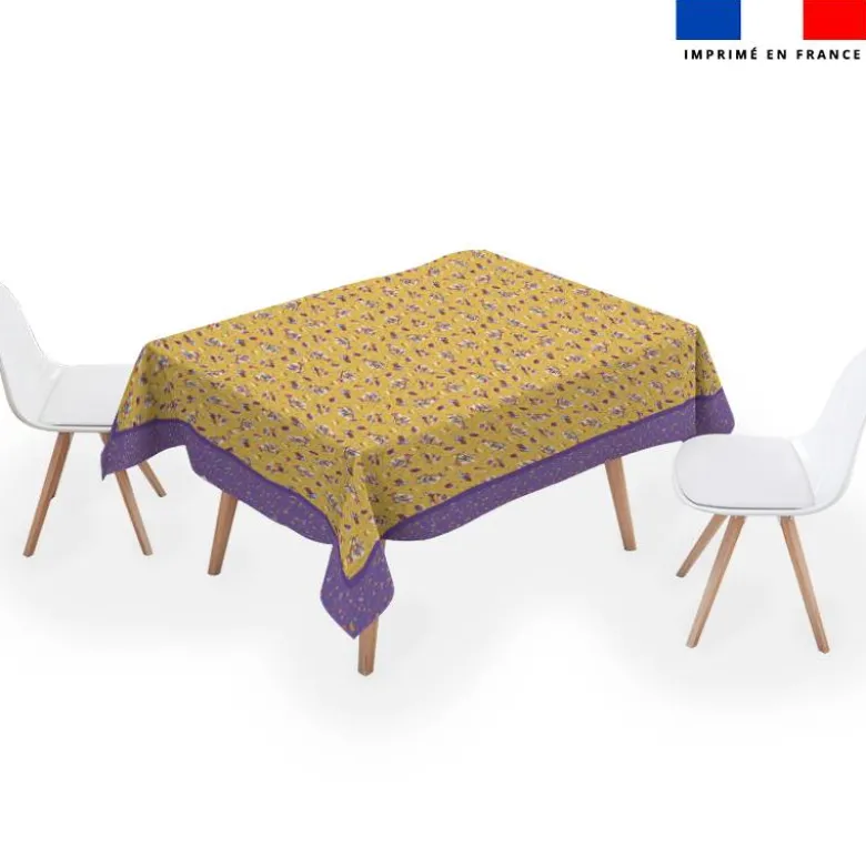 Coupon pour nappe rectangle motif mini poule et oeufs de Pâques jaune - Création Stillistic