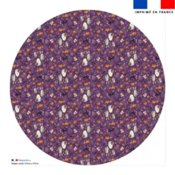 Coupon pour nappe ronde motif fantômes violet - Création Stillistic
