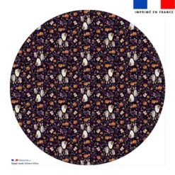 Coupon pour nappe ronde motif fantômes noir - Création Stillistic