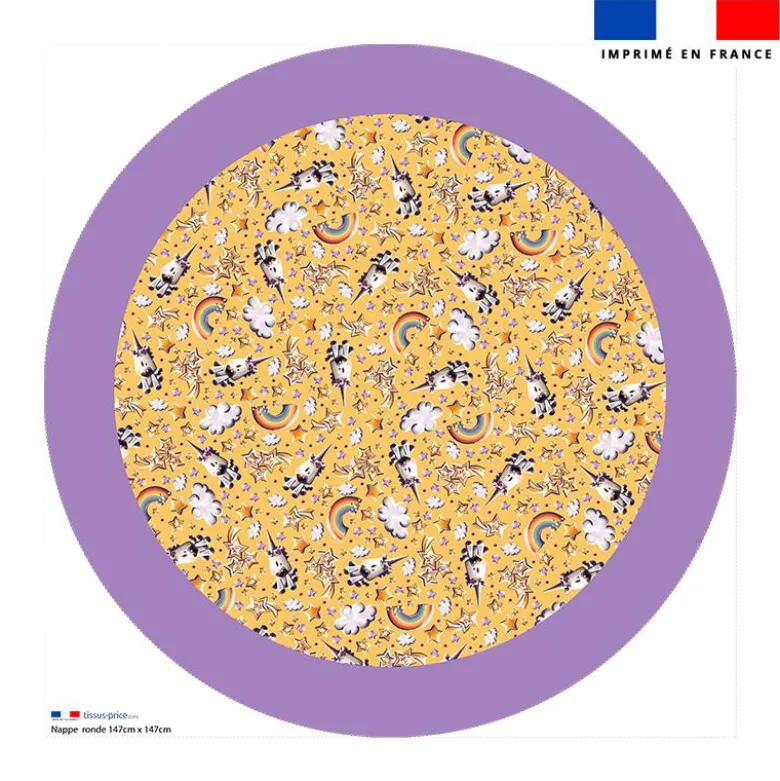 Coupon pour nappe ronde motif licorne toboggan - Création Stillistic