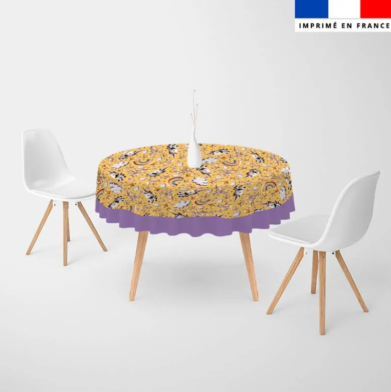 Coupon pour nappe ronde motif licorne toboggan - Création Stillistic
