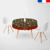 Coupon pour nappe ronde motif animaux couronne et fleur de noel - Création Stillistic