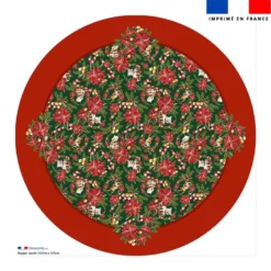 Coupon pour nappe ronde motif animaux couronne et fleur de noel - Création Stillistic
