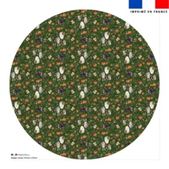 Coupon pour nappe ronde motif fantômes vert - Création Stillistic